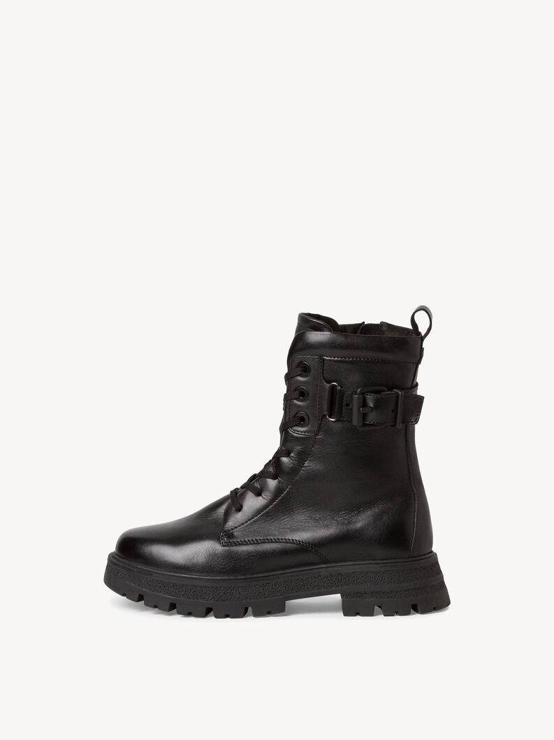 Lederstiefelette - schwarz, BLACK, hi-res