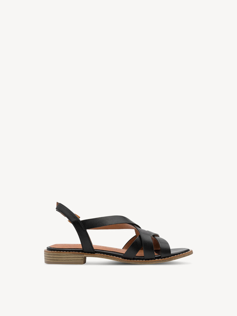 Ledersandale - schwarz, BLACK, hi-res
