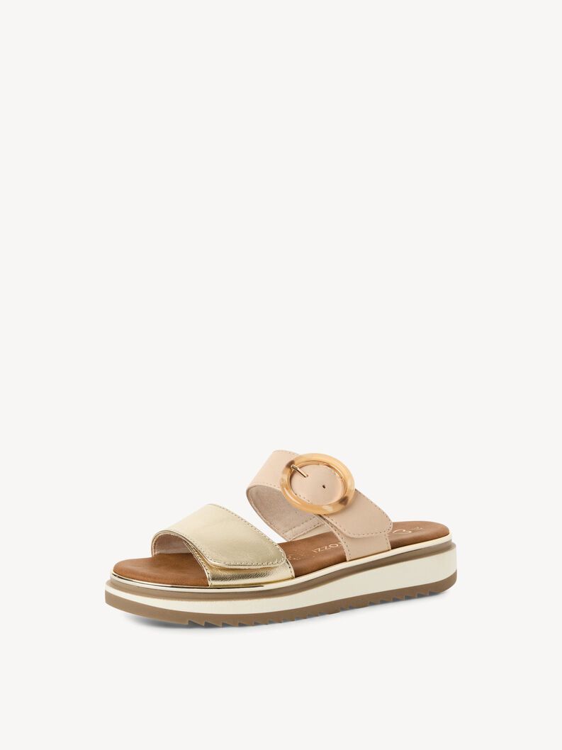 Lederpantolette - gold, GOLD COMB, hi-res