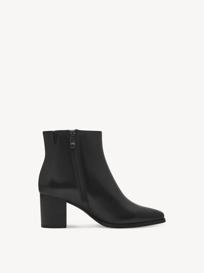 Leather Bootie - black, BLACK, hi-res