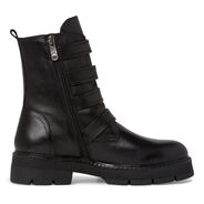 Leather Bootie - black, BLACK ANTIC, hi-res