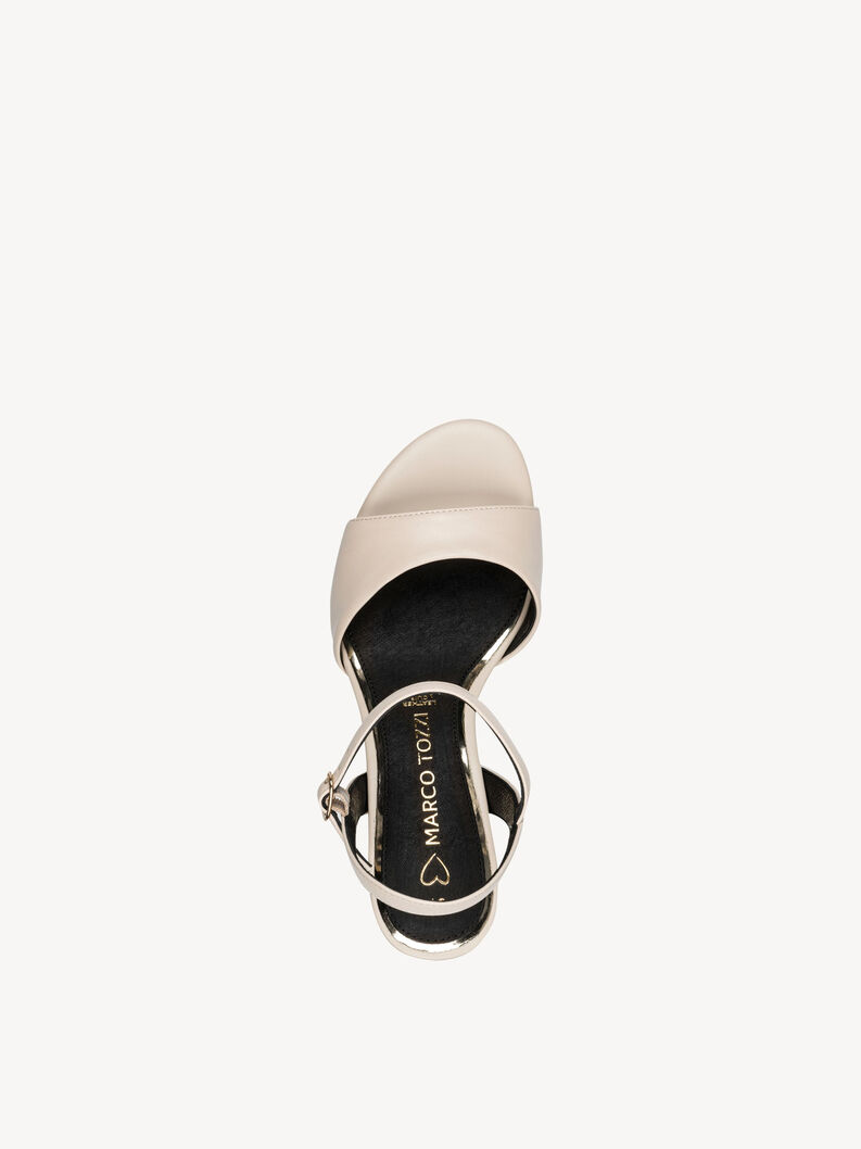 Ledersandalette - beige, CREAM, hi-res