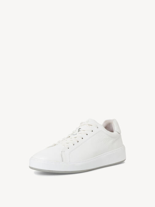 Ledersneaker - weiß, WHITE, hi-res