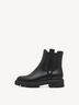 Profilansicht schwarze Leder-Stiefelette mit elastischem Einsatz