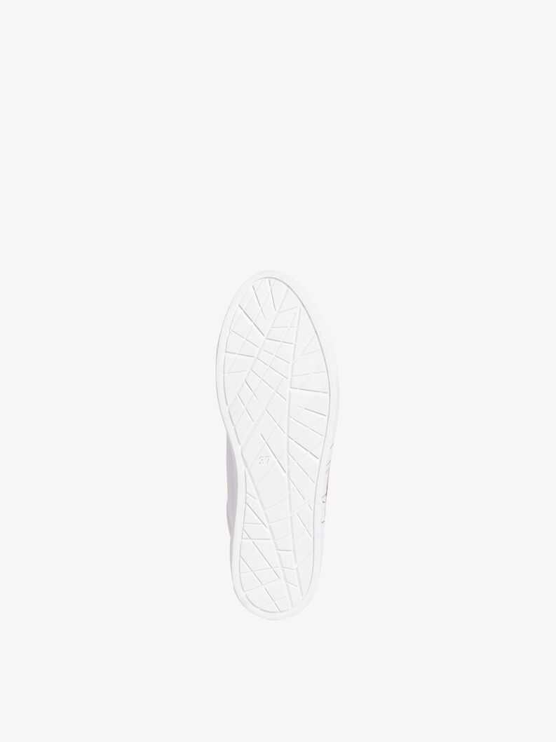 White rubber sole of sneakers with non-slip pattern size 37