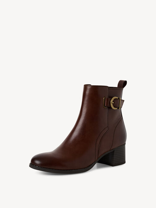 Leather Bootie - brown, CHESTNUT, hi-res