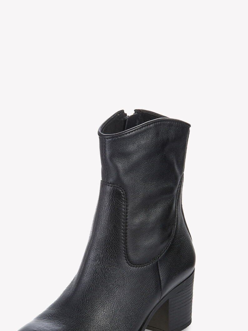 Lederstiefelette - schwarz, BLACK, hi-res