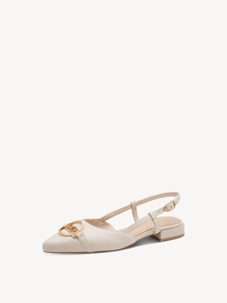 Ballerine en cuir - beige, beige, hi-res