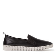 Slipper en cuir - noir, BLACK, hi-res