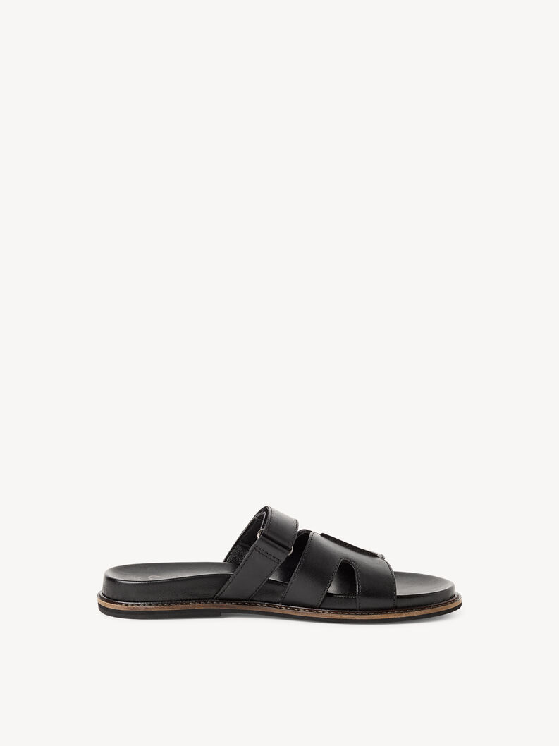 Lederpantolette - schwarz, BLACK UNI, hi-res