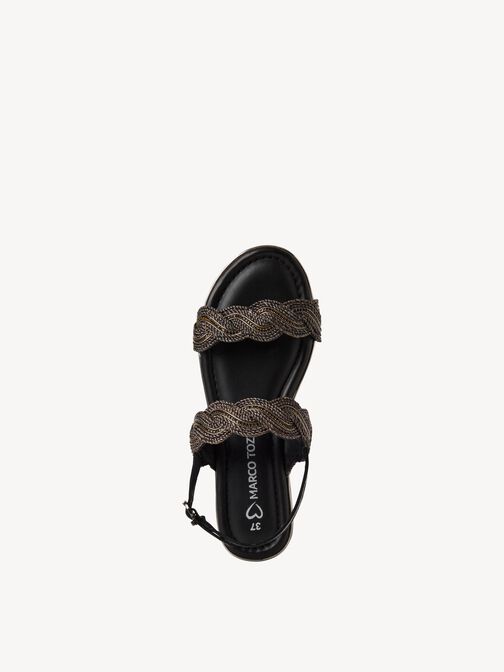 Ledersandale - schwarz, BLACK COMB, hi-res