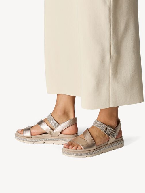 Heeled sandal - metallic, PLATINUM, hi-res