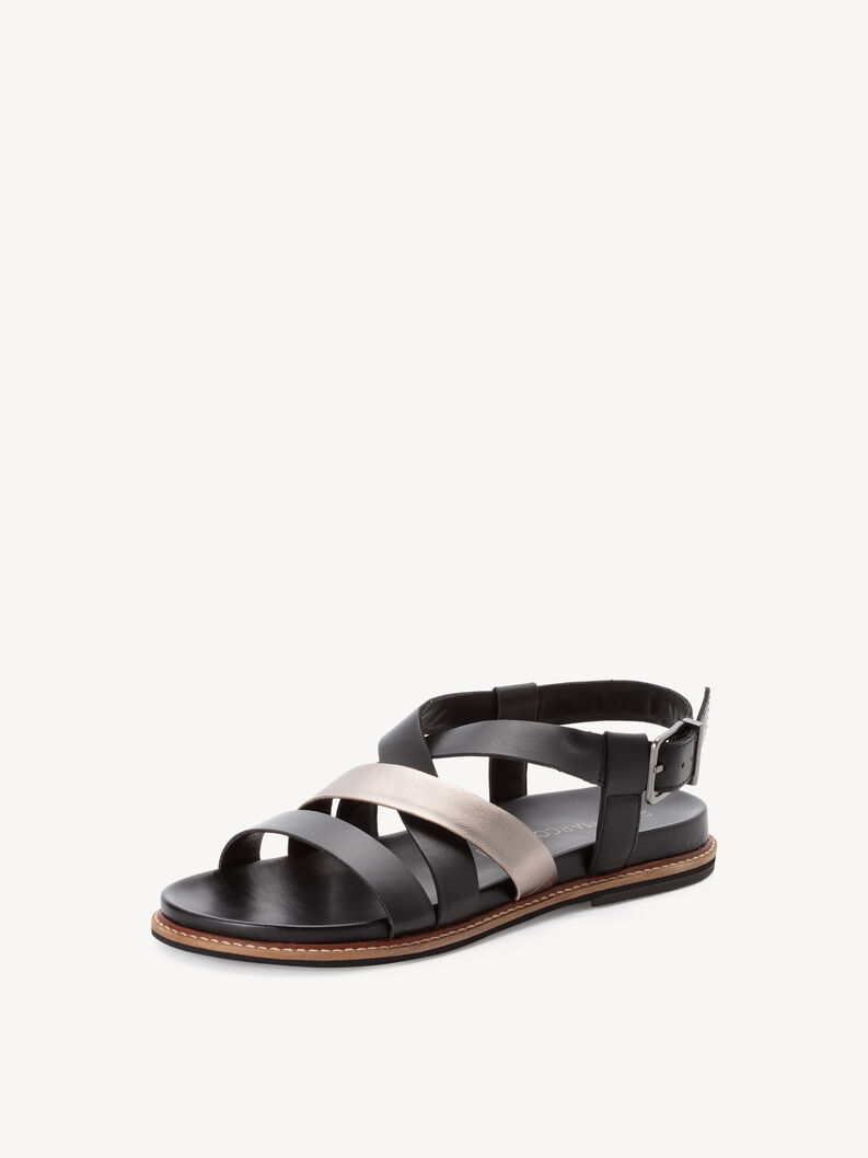 Ledersandale - schwarz, BLACK COMB, hi-res