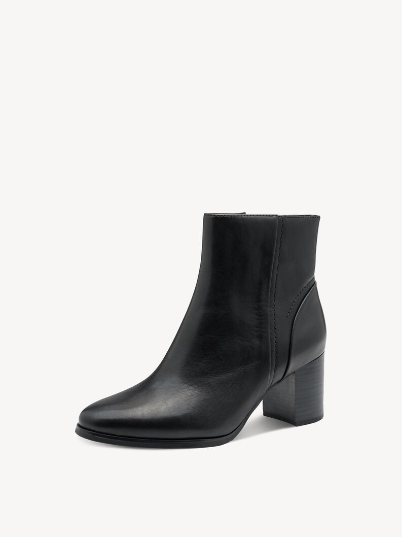 Lederstiefelette - schwarz, BLACK, hi-res