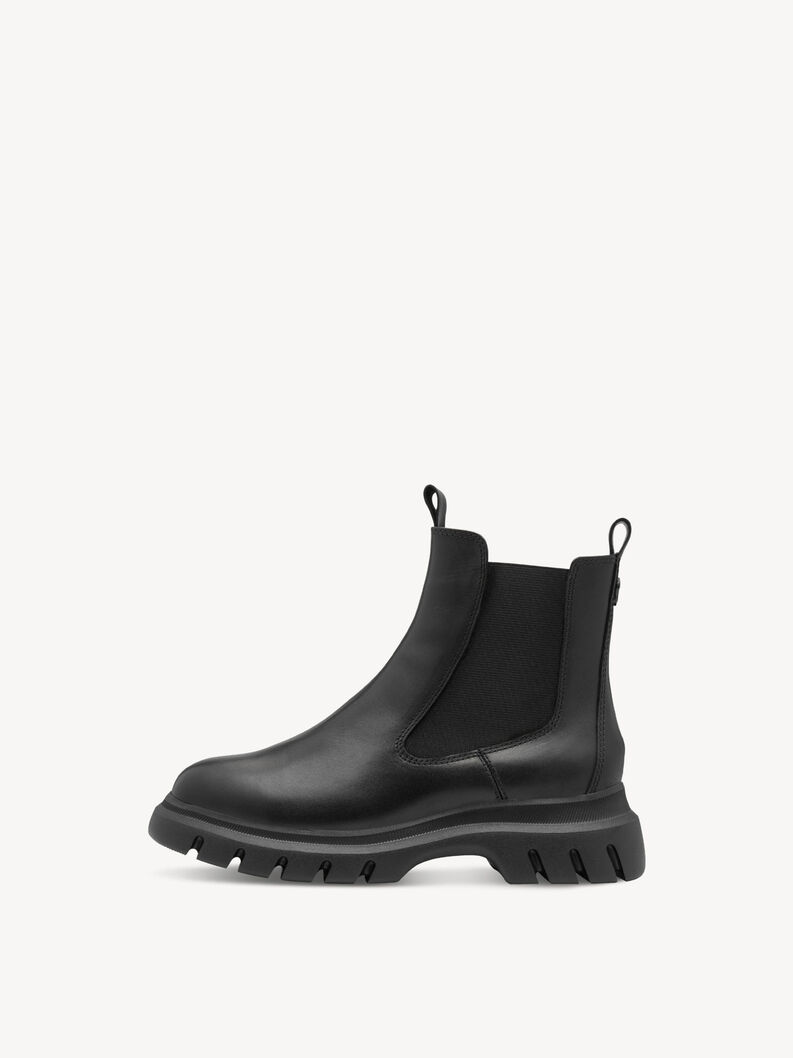 Leder Chelsea Boot - schwarz Warmfutter, BLACK, hi-res