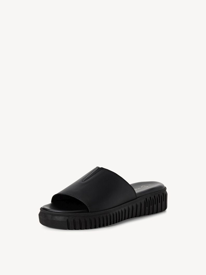 Leather Mule - black, BLACK, hi-res