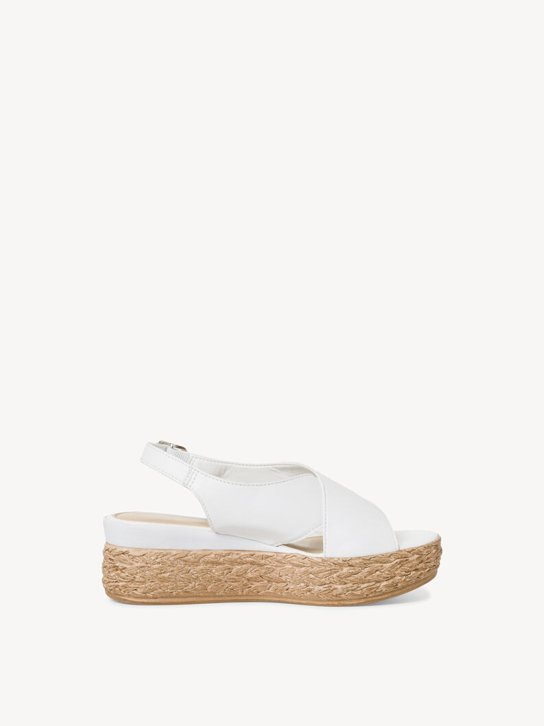 Ledersandale - weiß, WHITE, hi-res
