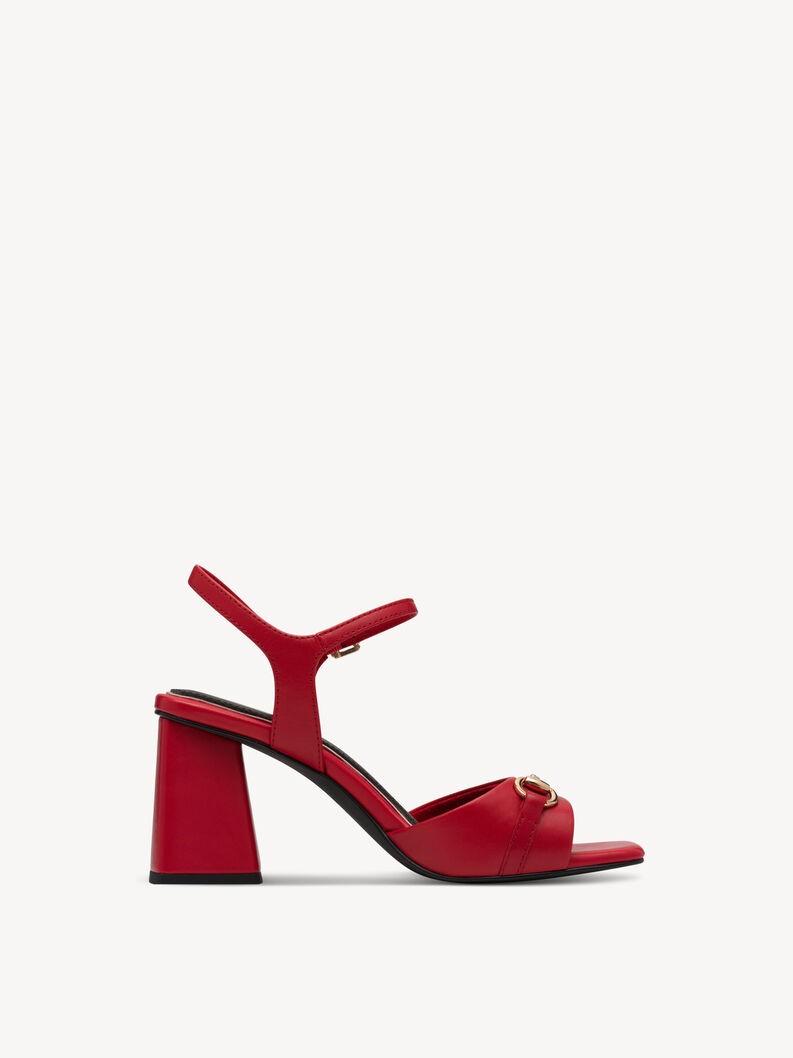 Sandale en cuir - rouge, RED, hi-res