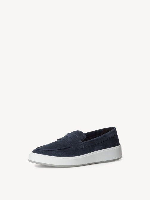 Lederslipper - blau, NAVY, hi-res