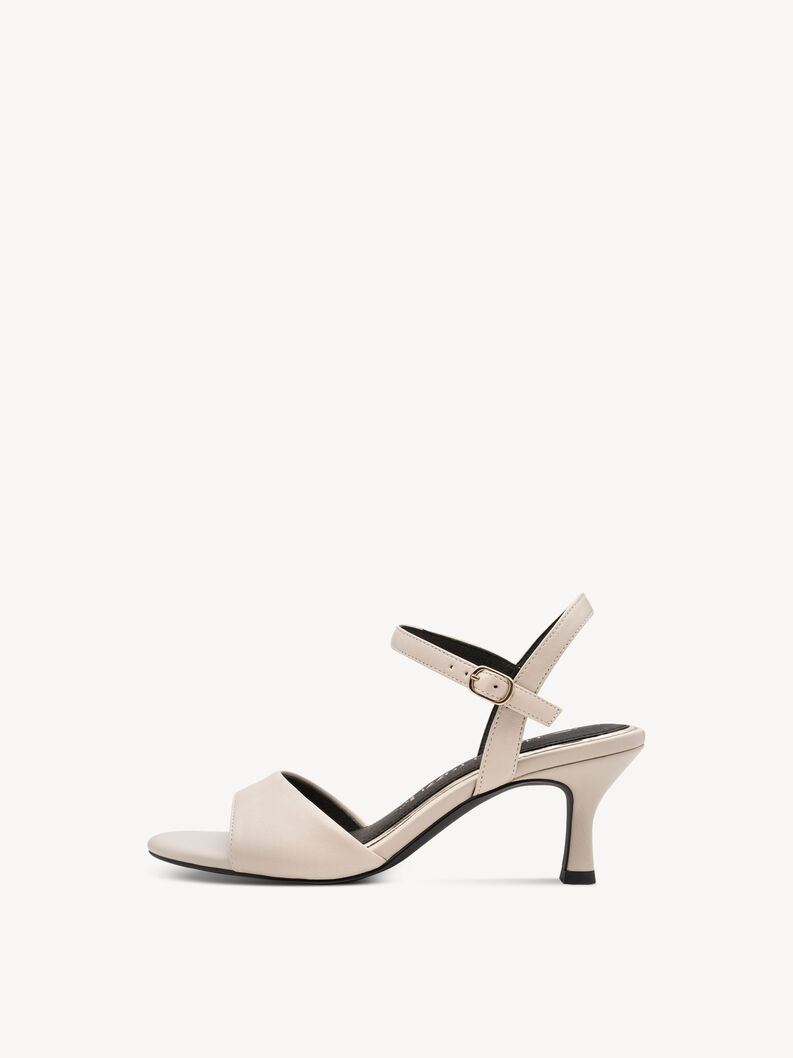Ledersandalette - beige, CREAM, hi-res