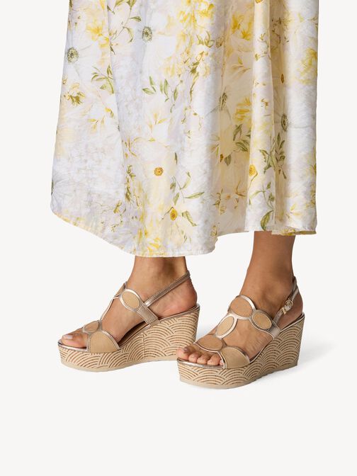 Heeled sandal - metallic, PLATINUM COMB, hi-res