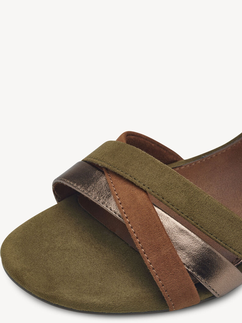 Sandały na obcasie - khaki, FERN GREEN COM, hi-res