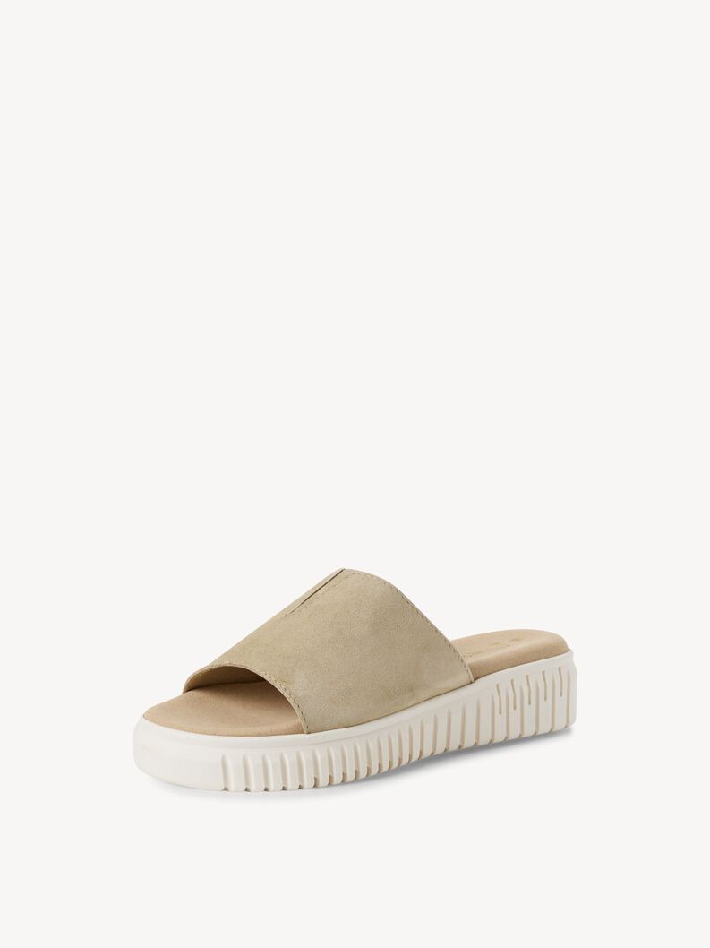 Lederpantolette - khaki, MOSS, hi-res