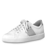 Ledersneaker - weiß, WHITE/SILVER, hi-res