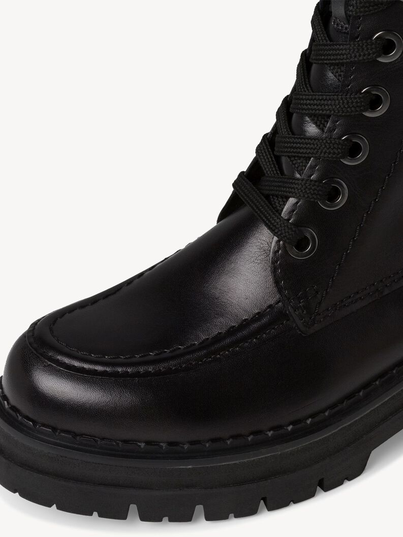 Lederstiefelette - schwarz Warmfutter, BLACK, hi-res