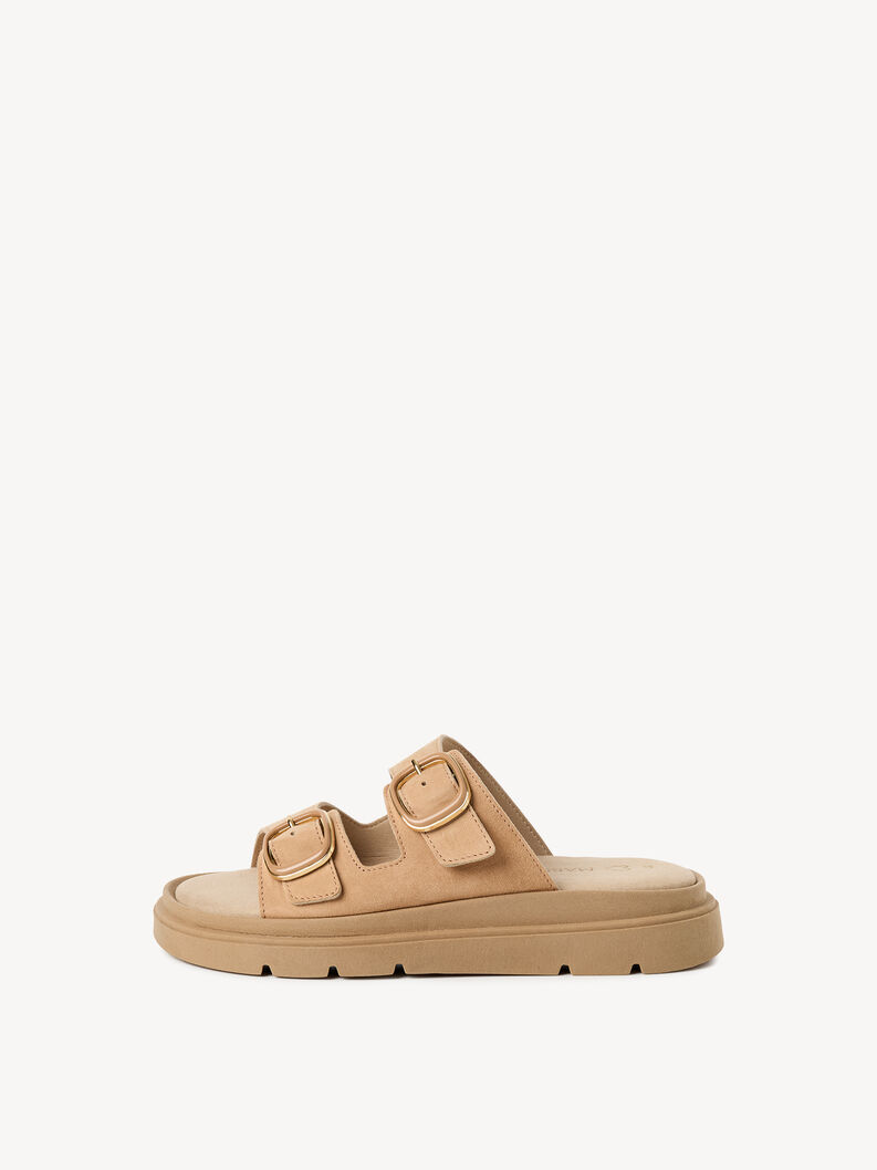 Lederpantolette - beige, DUNE SUEDE, hi-res