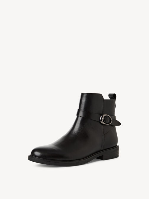Leather Bootie - black, BLACK, hi-res