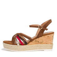 Leather Heeled sandal - brown, COGNAC COMB, hi-res