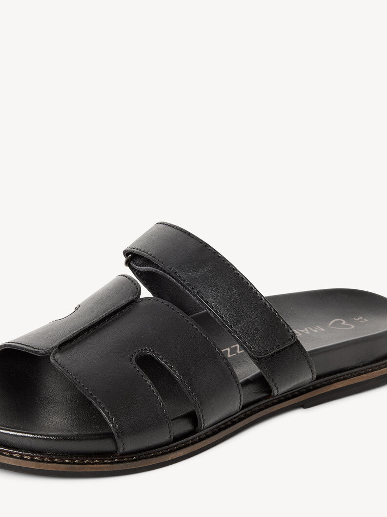 Lederpantolette - schwarz, BLACK UNI, hi-res