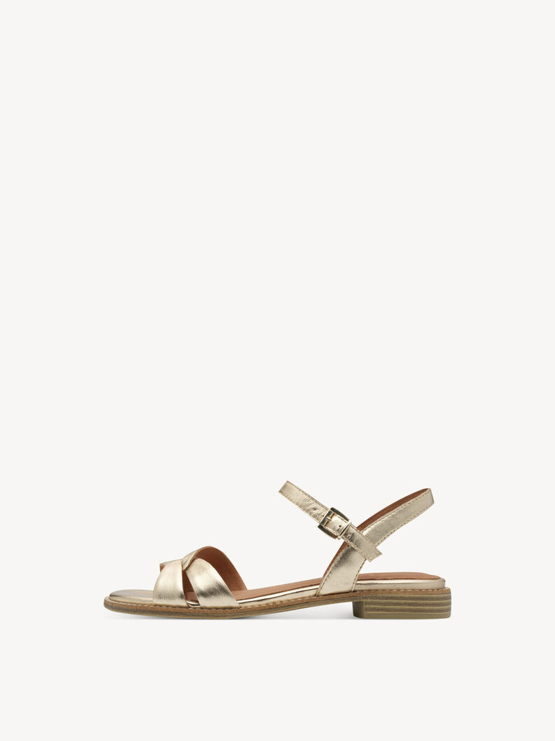 Ledersandale - metallic, GOLD, hi-res
