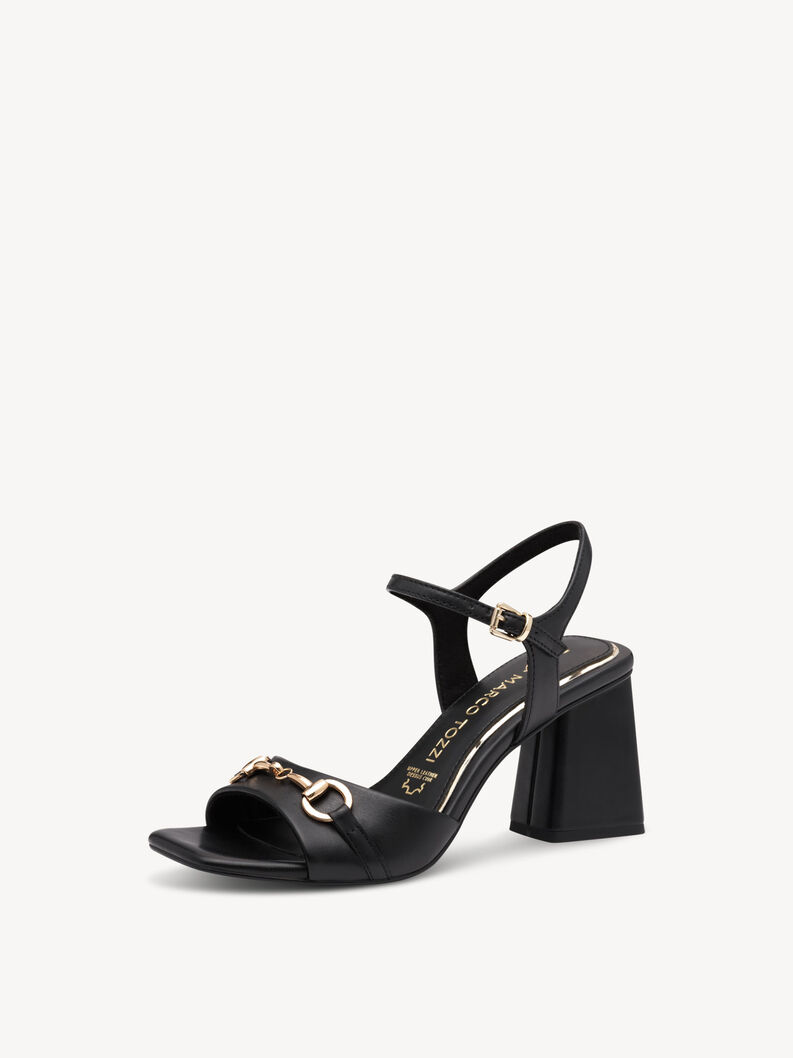 Ledersandale - schwarz, BLACK, hi-res