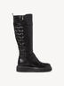 Leather Boots - black, BLACK/WHITE, hi-res