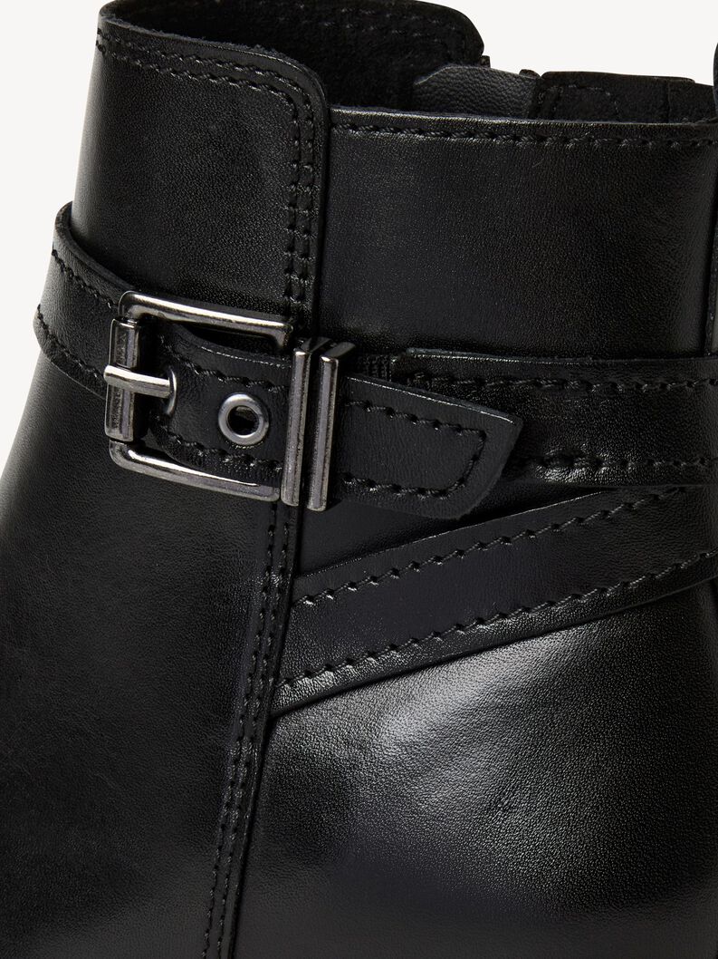 Lederstiefelette - schwarz, BLACK, hi-res