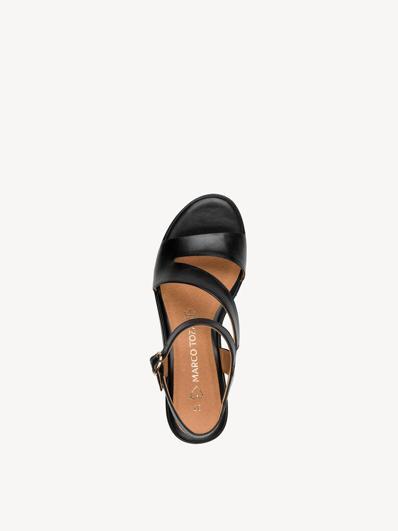 Ledersandalette - schwarz, BLACK, hi-res