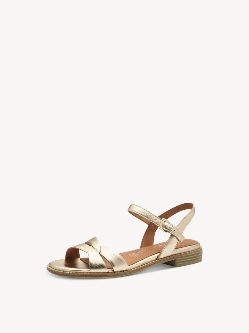 Leather Sandal - metallic, gold, hi-res