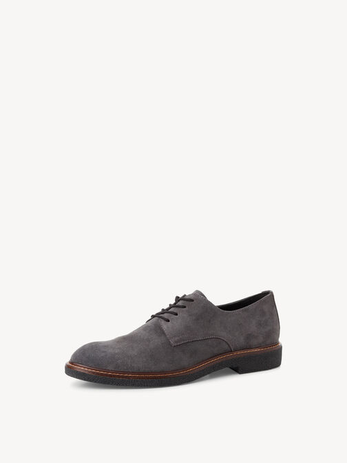 Lederhalbschuh - grau, DK.GREY, hi-res