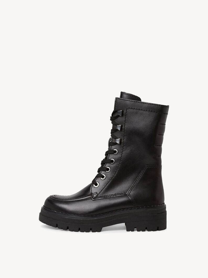Lederstiefelette - schwarz Warmfutter, BLACK, hi-res