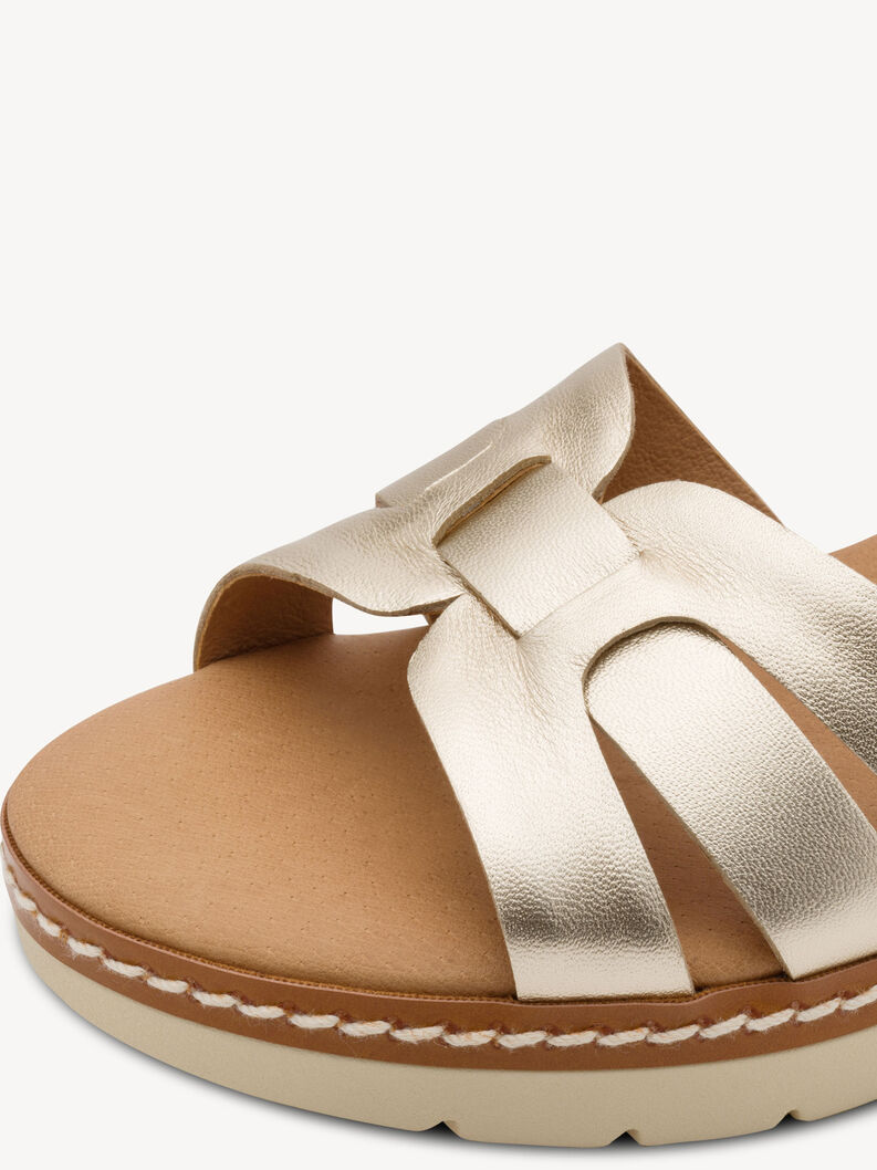 Ledersandalette - metallic, GOLD COMB, hi-res