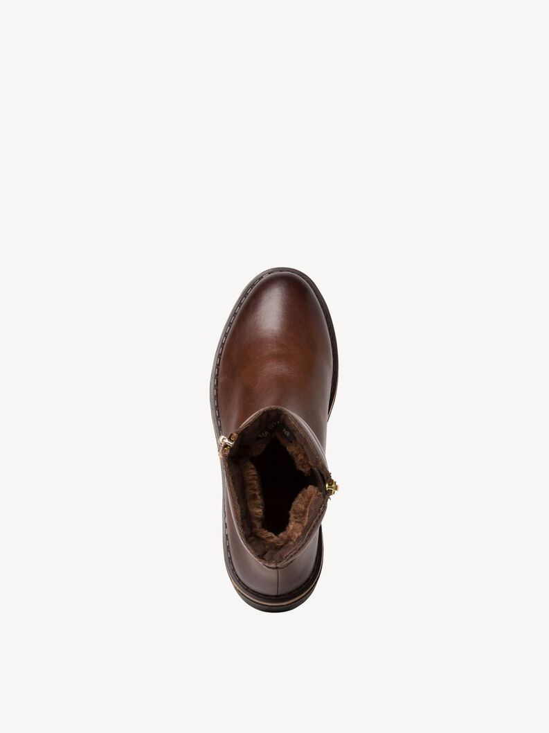 Lederstiefelette - braun Warmfutter, CHESTNUT, hi-res