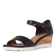 Ledersandalette - blau, NAVY, hi-res