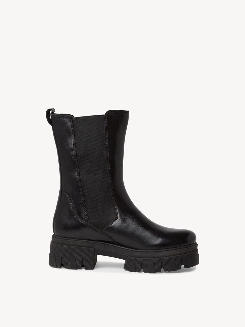 Bottine Chelsea en cuir - noir, BLACK, hi-res