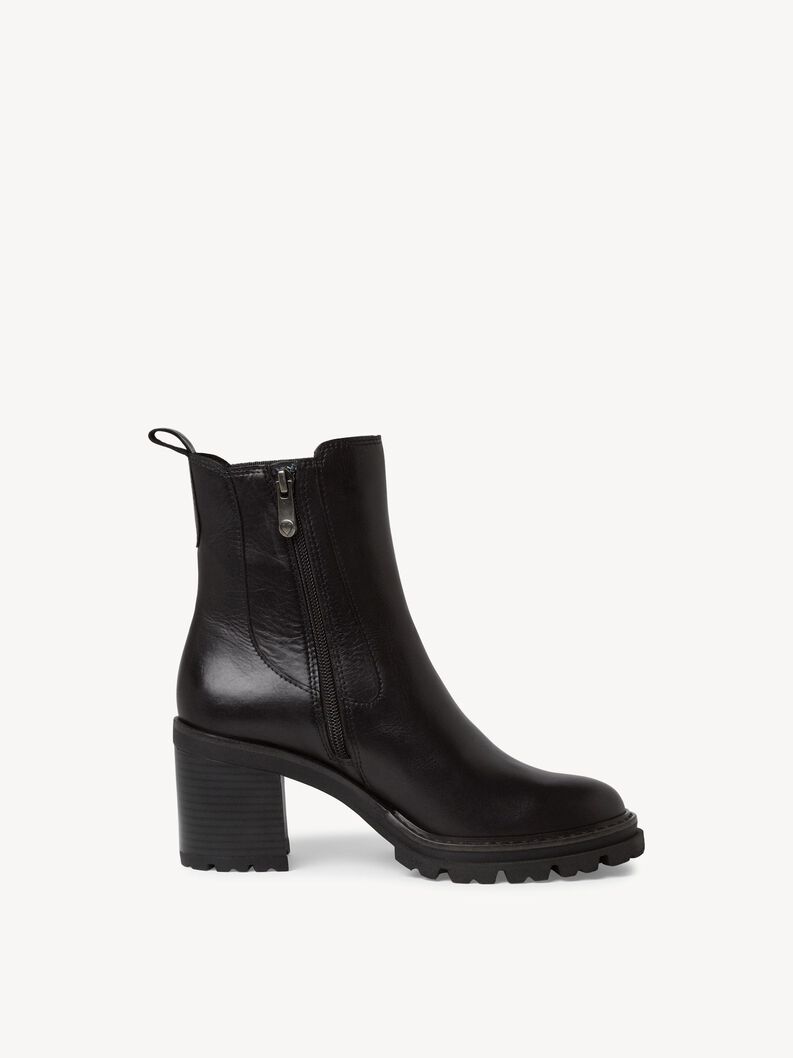 Bottine Chelsea en cuir - noir, BLACK, hi-res