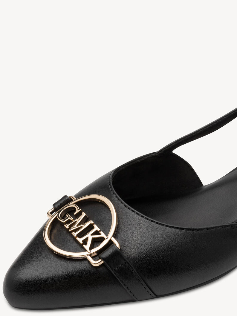 Lederballerina - schwarz, BLACK, hi-res