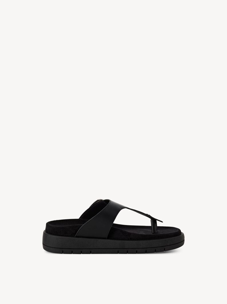 Lederpantolette - schwarz, BLACK, hi-res