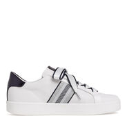 Leather Sneaker - white, WHITE/NAVY M., hi-res