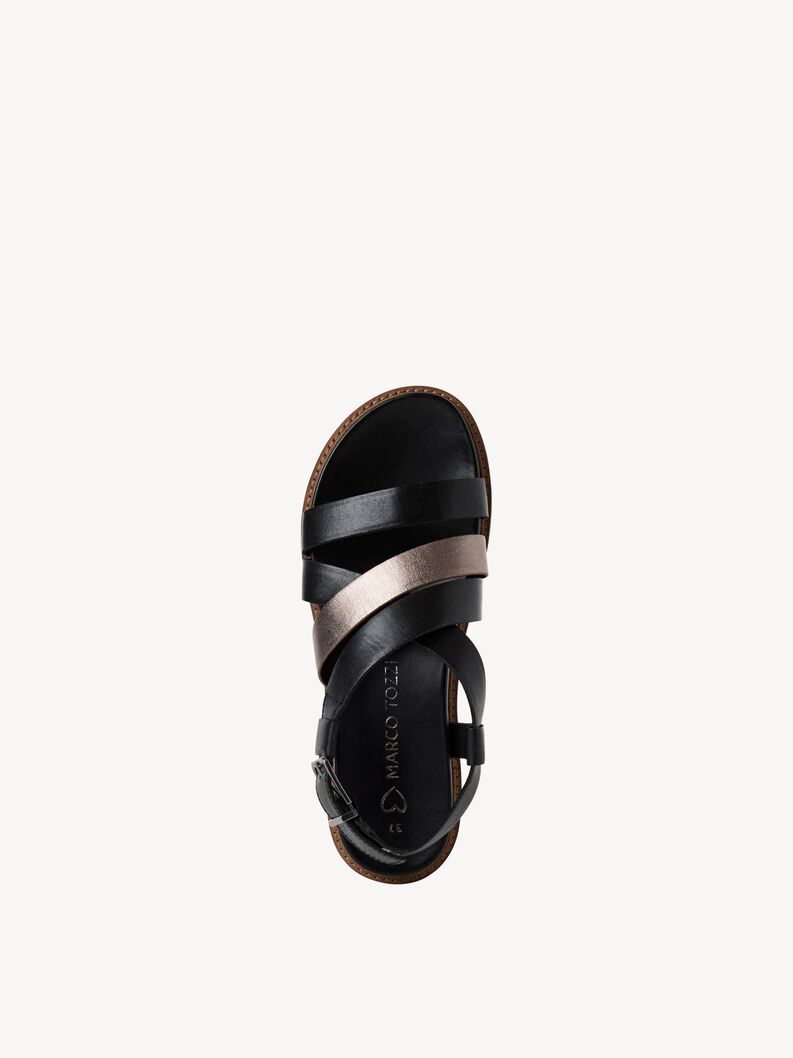 Ledersandale - schwarz, BLACK COMB, hi-res